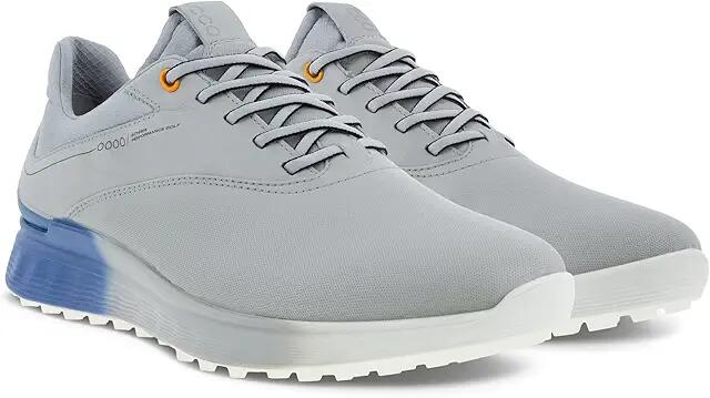 ECCO Golf S-Three GORE-TEX(r) Waterproof Golf Hybrid Golf Shoes (Concrete/Retro Blue/Concrete Cow Leather) Men's Shoes Cover