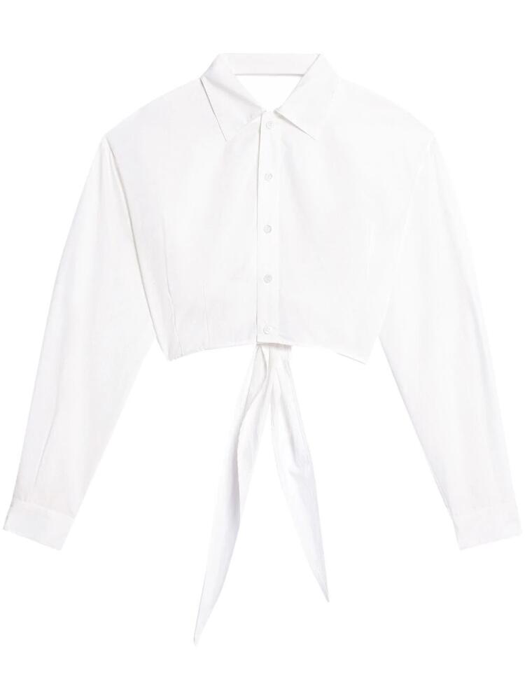 AMI Paris tied front cropped shirt - White Cover