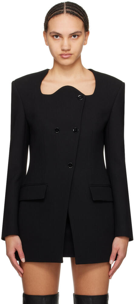 Recto Black Curved Neck Blazer Cover