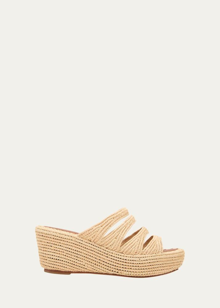 Carrie Forbes Medi Raffia Wedge Slide Sandals Cover