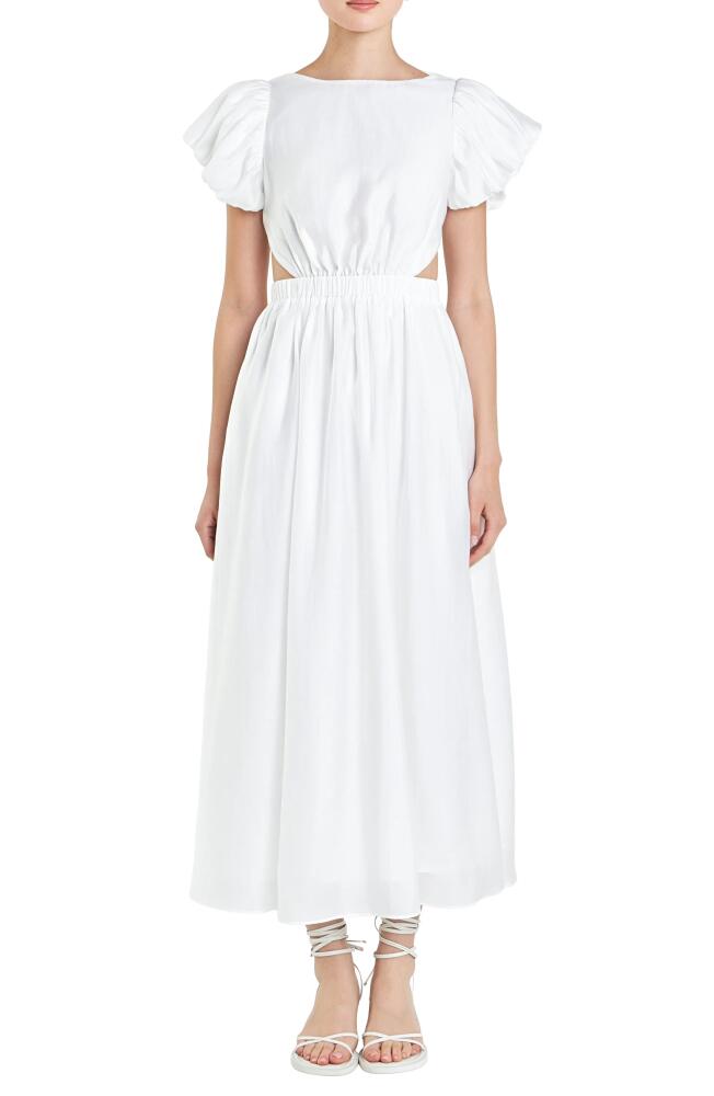 English Factory Cutout Puff Sleeve Maxi Sundress in White Cover