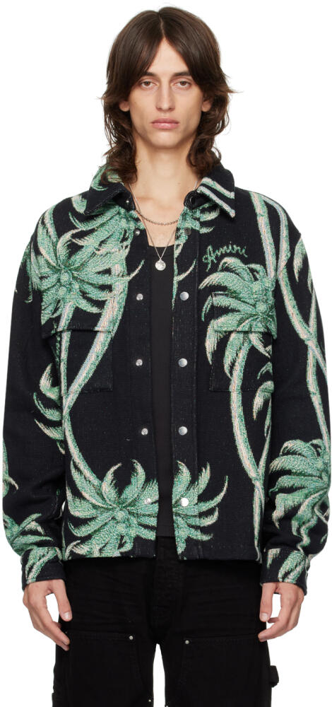 AMIRI Black & Green Twisted Palms Tapestry Jacket Cover