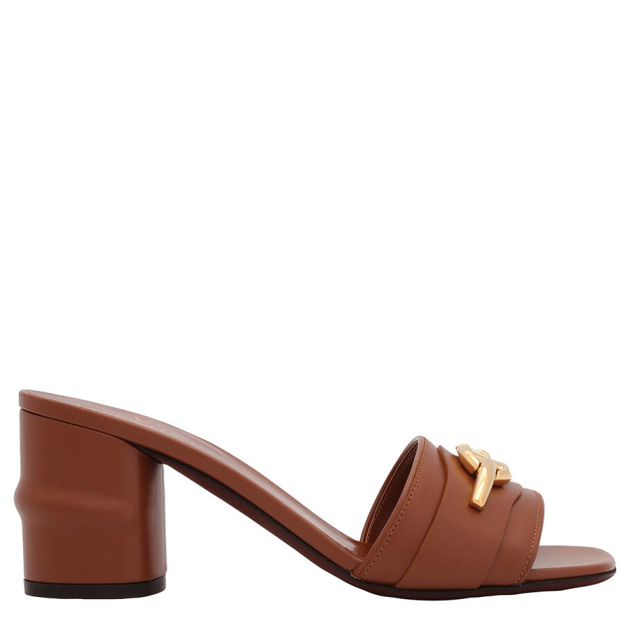 Valentino Tobacco VLogo Medallion Mule Sandals Cover