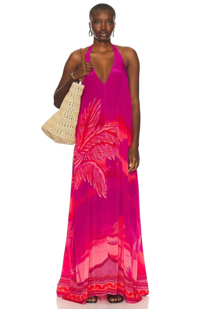 HEMANT AND NANDITA Soma Maxi Dress in Fuchsia Cover