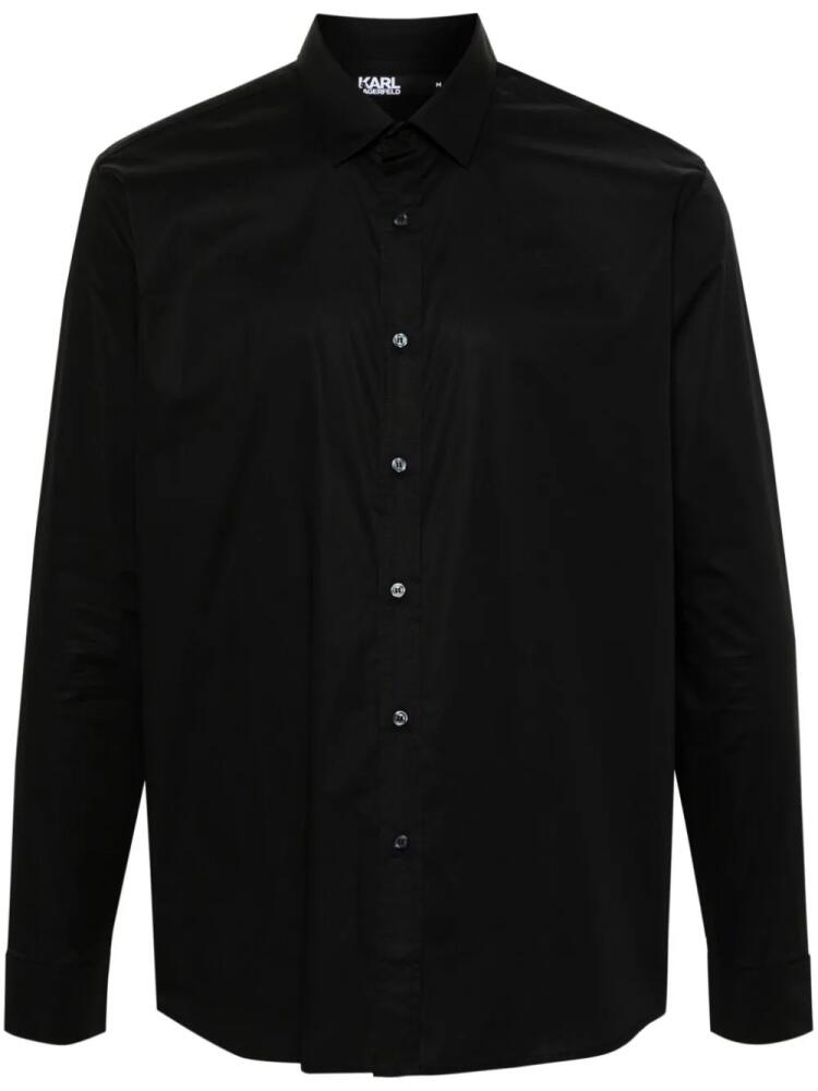 Karl Lagerfeld logo-print poplin shirt - Black Cover