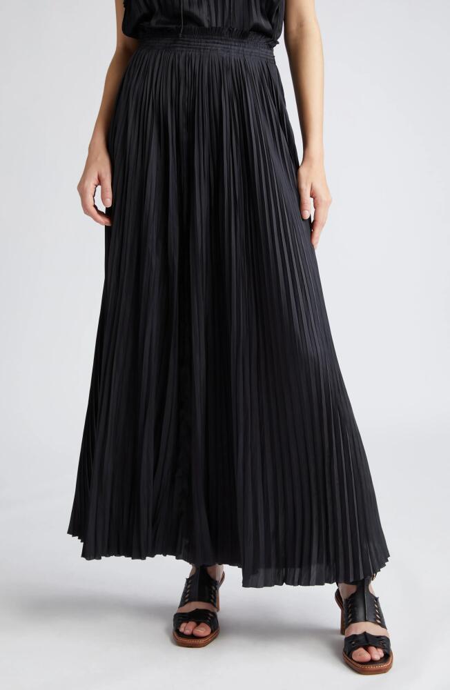 Ulla Johnson Krista Pleated Maxi Skirt in Noir Cover