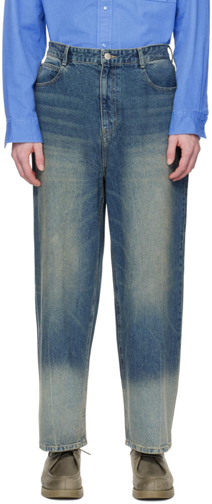 Solid Homme Indigo Rough Washed Wide Jeans Cover