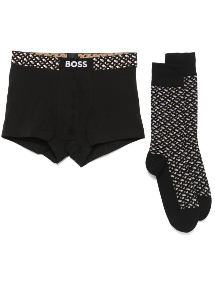 BOSS monogram socks and boxer set - Black Cover