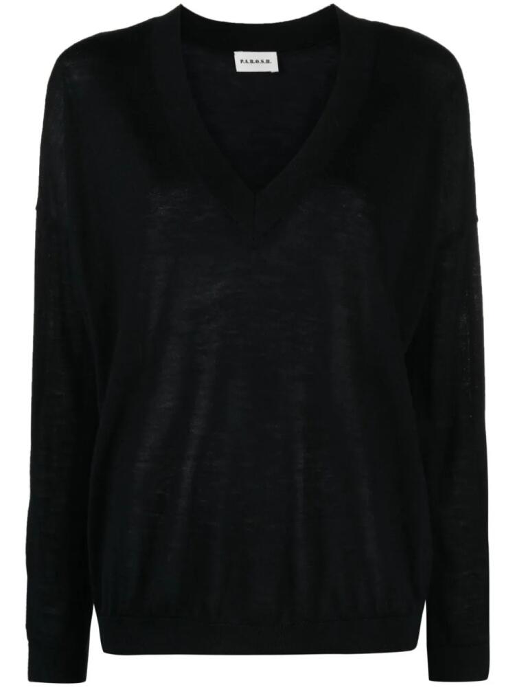 P.A.R.O.S.H. V-neck cashmere jumper - Black Cover