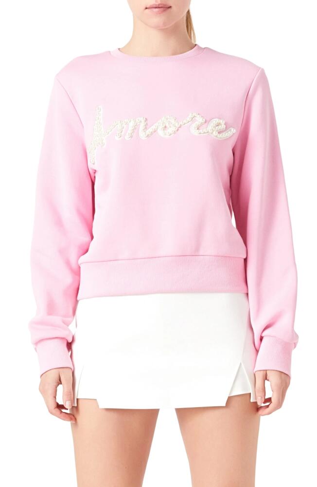 Endless Rose Amore Pearly Beaded Sweatshirt in Pink Cover