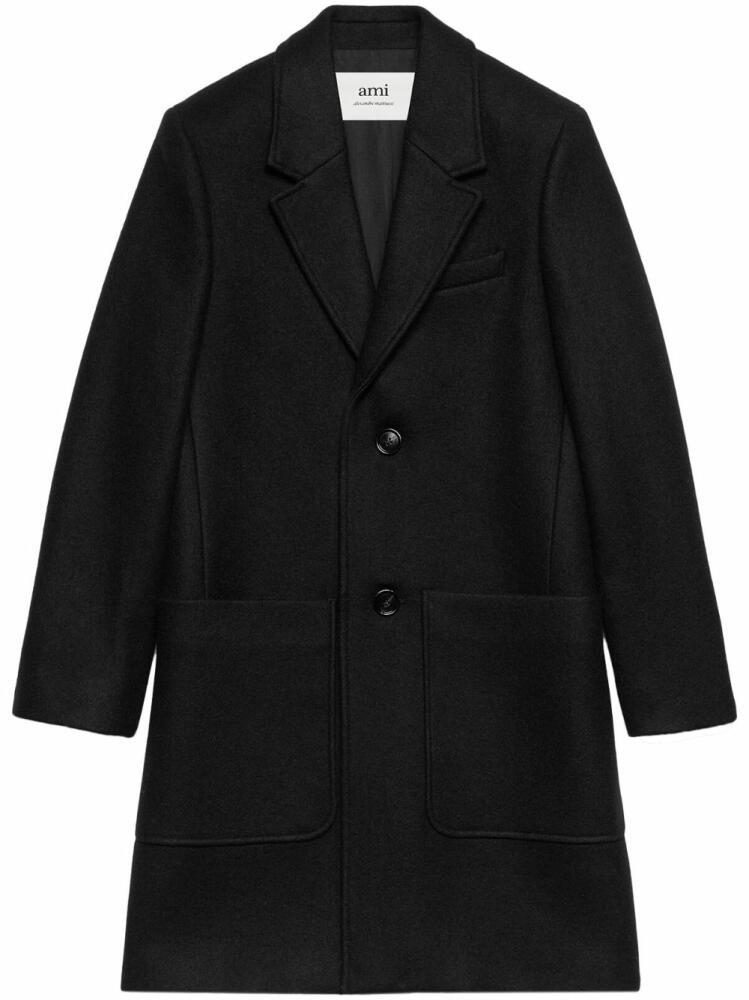 AMI Paris single-breasted wool coat - Black Cover