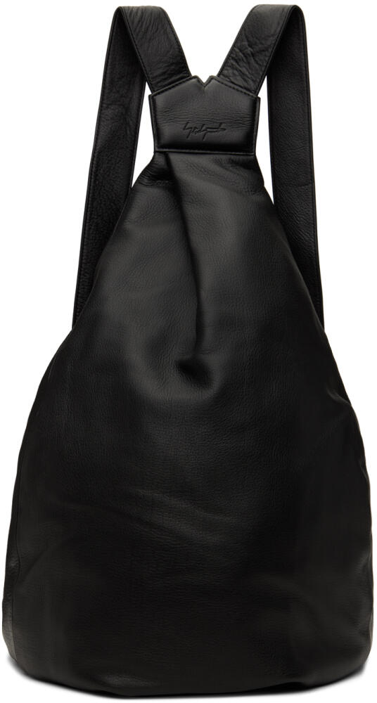 YOHJI YAMAMOTO Black Y discord Leather Backpack Cover