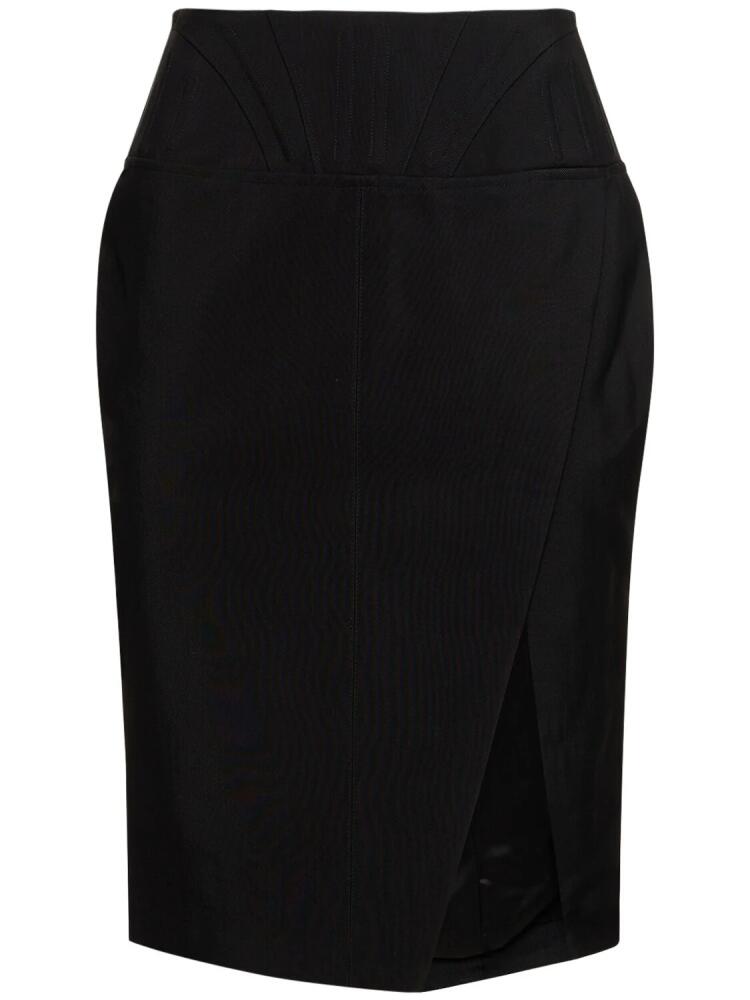 MUGLER Heavy Fluid Viscose Midi Skirt Cover