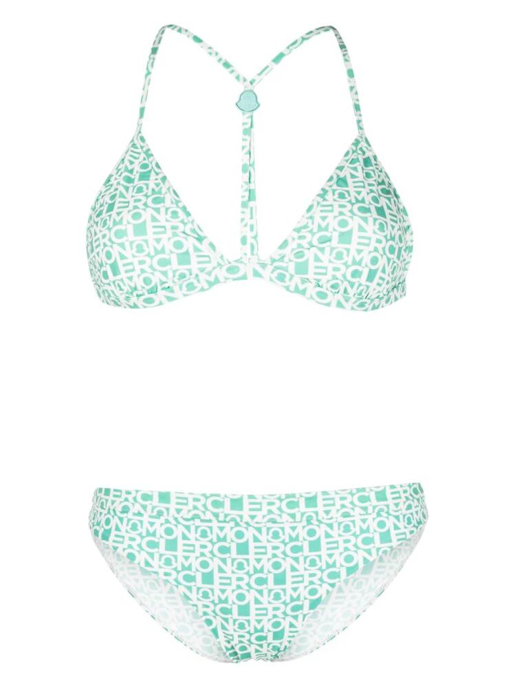 Moncler logo-print bikini - Green Cover