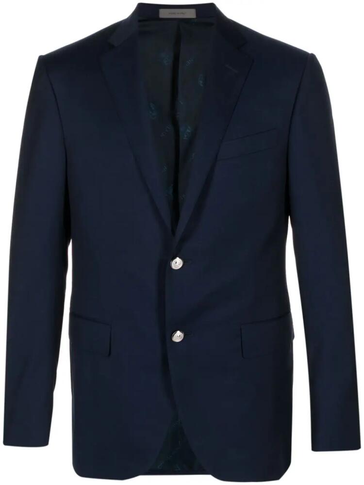 Corneliani single-breasted virgin-wool blazer - Blue Cover