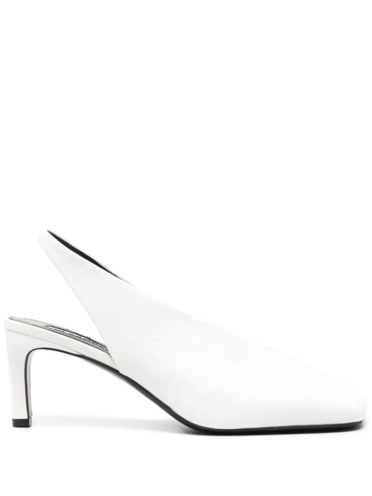 Jil Sander 75mm panelled slingback pumps - White Cover