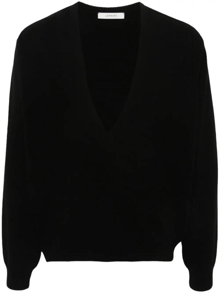 LEMAIRE plunging V-neck jumper - Black Cover