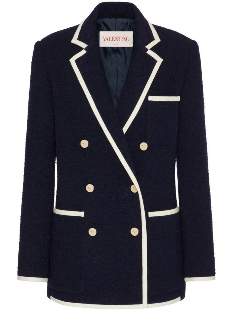 Valentino Garavani double-breasted tweed blazer - Blue Cover