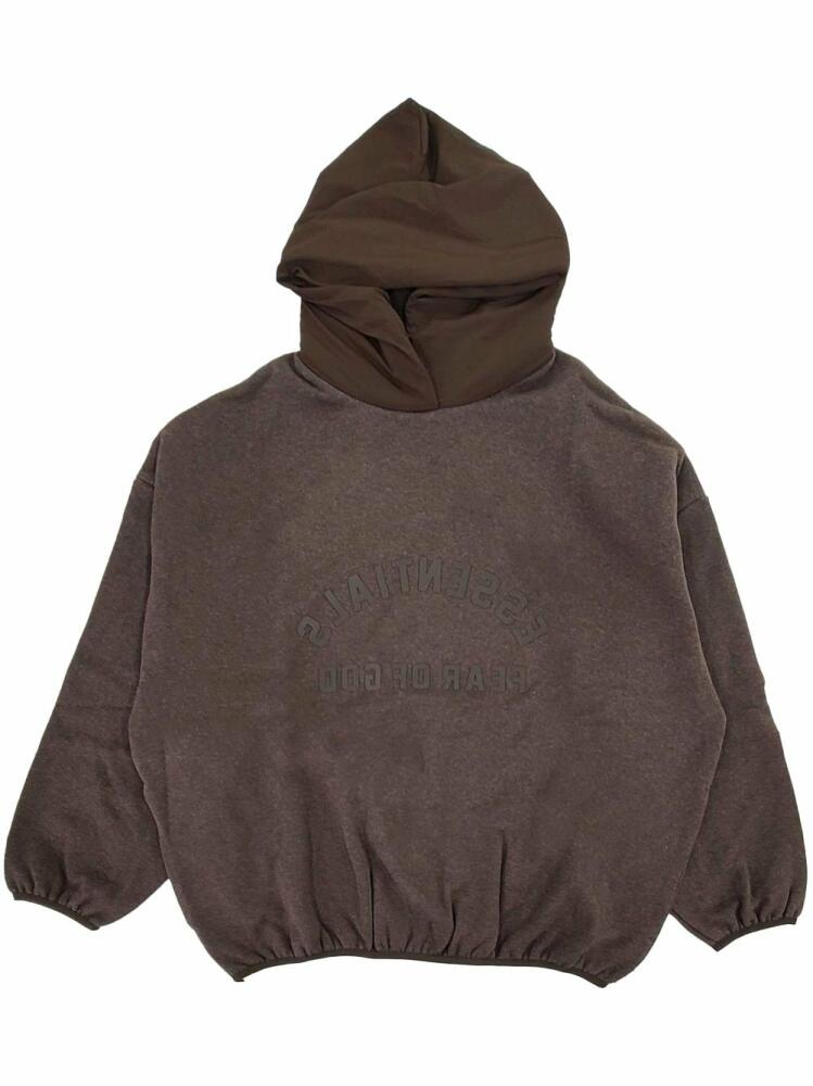 FEAR OF GOD ESSENTIALS front logo patch elasticated waistband sweatshirt - Brown Cover