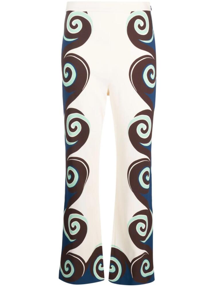 La DoubleJ Stretch geometric-print trousers - Neutrals Cover