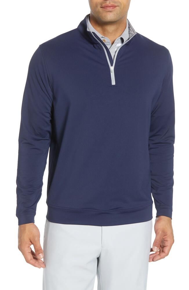 Peter Millar Perth Performance Quarter Zip Sweatshirt in Navy Cover