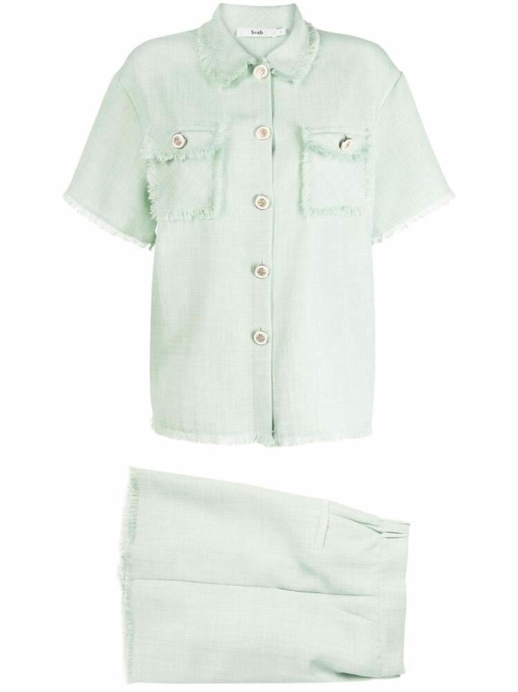 b+ab frayed-edge short-sleeve shirt - Green Cover