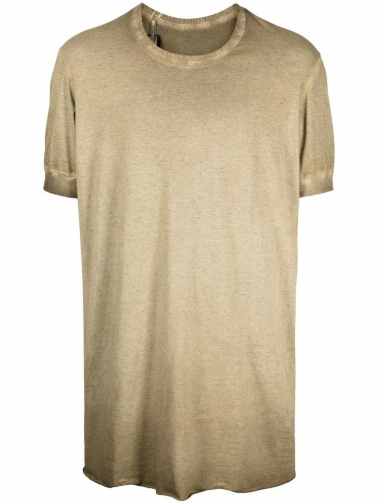 Boris Bidjan Saberi faded-effect cotton T-shirt - Neutrals Cover