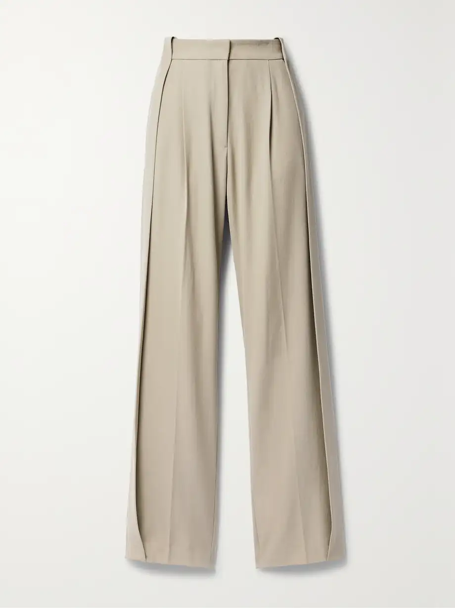 Diotima - Stona Paneled Twill Straight-leg Pants - Neutrals Cover