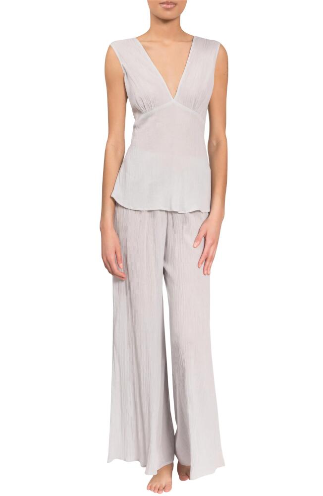 Everyday Ritual Deep V Wide Leg Pajamas in Mist Cover