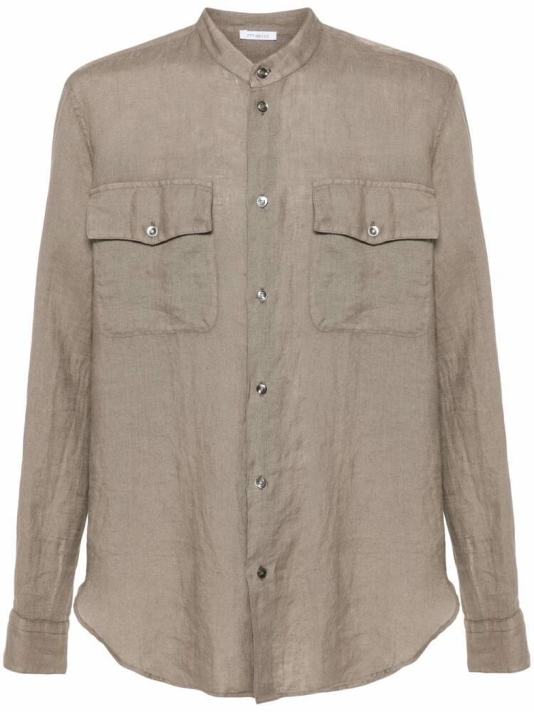 Malo slub-texture linen shirt - Grey Cover