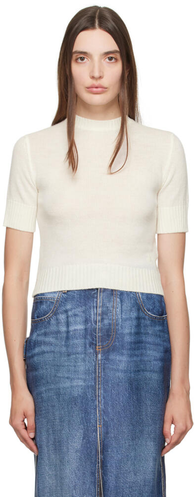 Jil Sander White Embroidered Sweater Cover