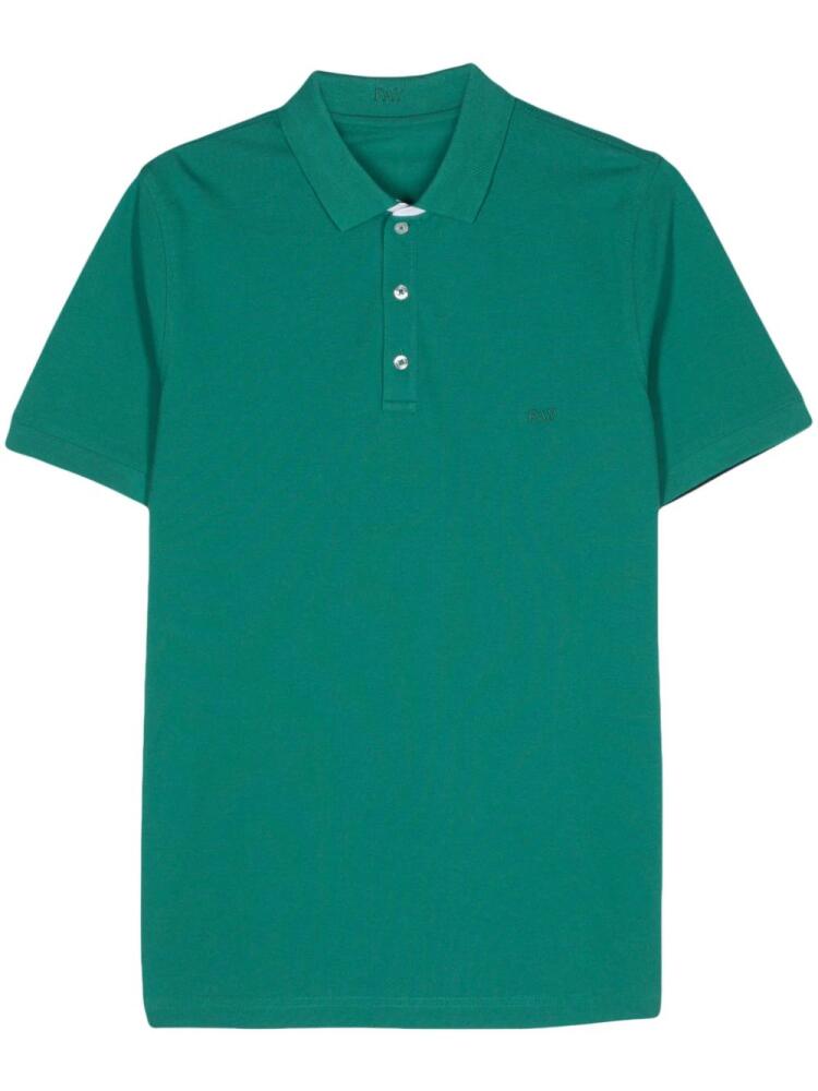 Fay logo-embroidered piqué polo shirt - Green Cover