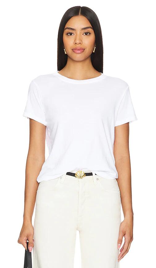 Michael Lauren Darth Perfect Fitted Crew Neck Tee in White Cover