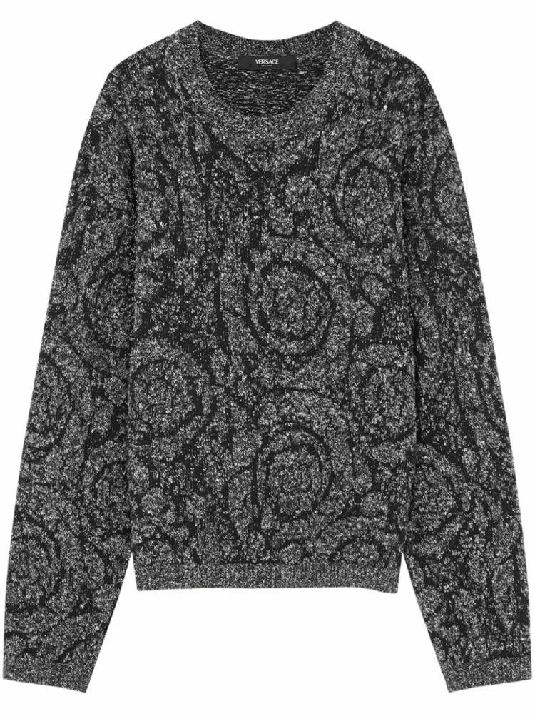 Versace Barocco cable-knit sweater - Black Cover