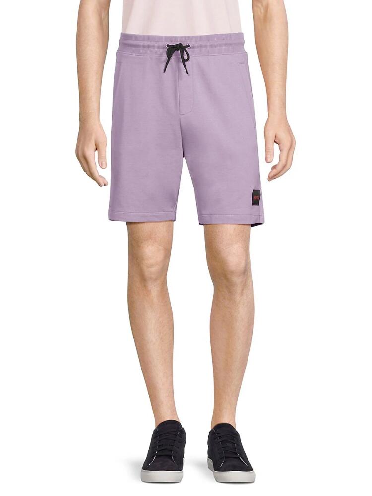 BOSS Men's Solid Jersey Shorts - Open Purple Cover