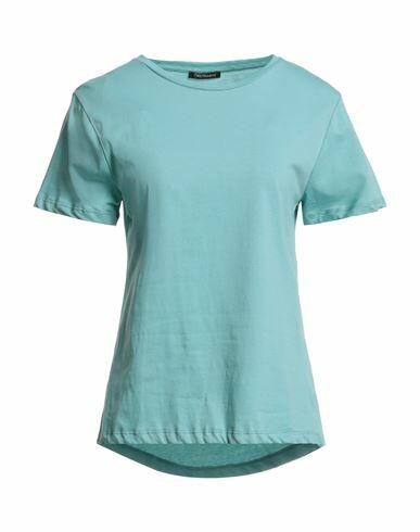 Cristinaeffe Woman T-shirt Turquoise Cotton Cover