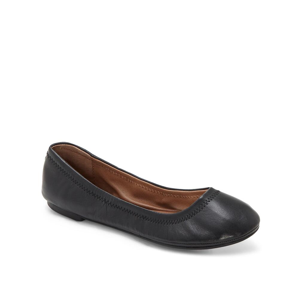 Lucky Brand Wide Width Emmie Ballet Flat | Women's | Black Leather Cover