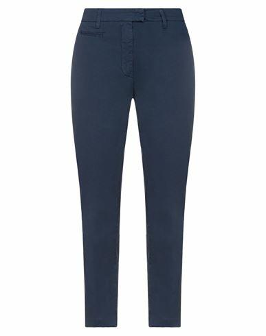 Dondup Woman Pants Blue Cotton, Elastane Cover