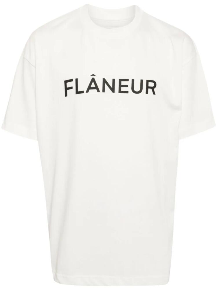 FLÂNEUR logo-print cotton T-shirt - White Cover