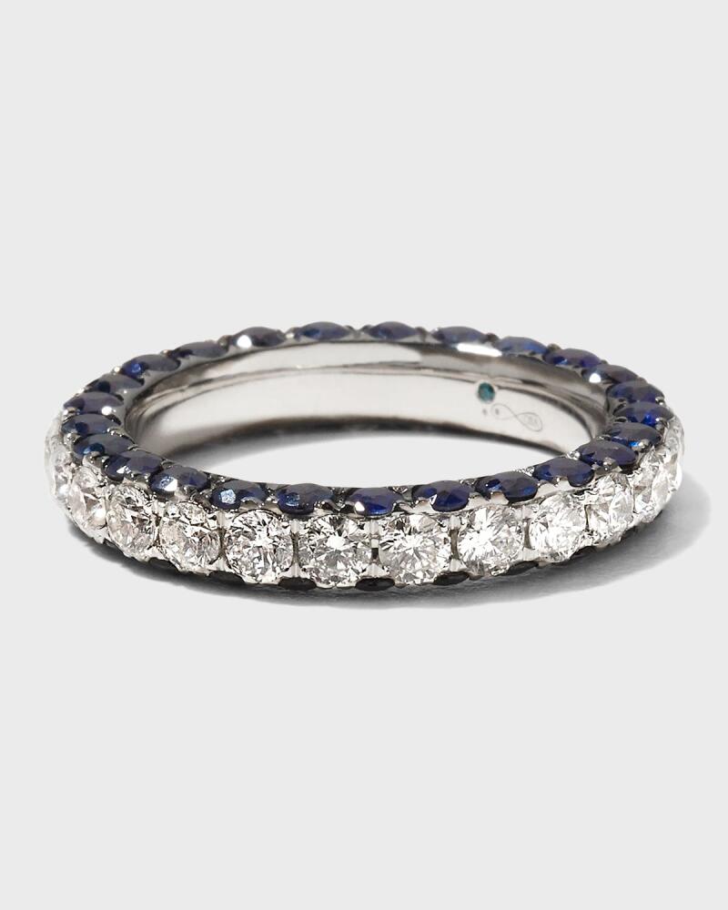 Graziela Gems Sapphire and Diamond 3-Sided Band Ring, Size 7 Cover