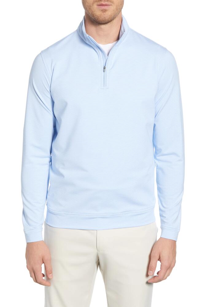 Peter Millar Perth Stripe Quarter Zip Performance Pullover in Cottage Bl Cover