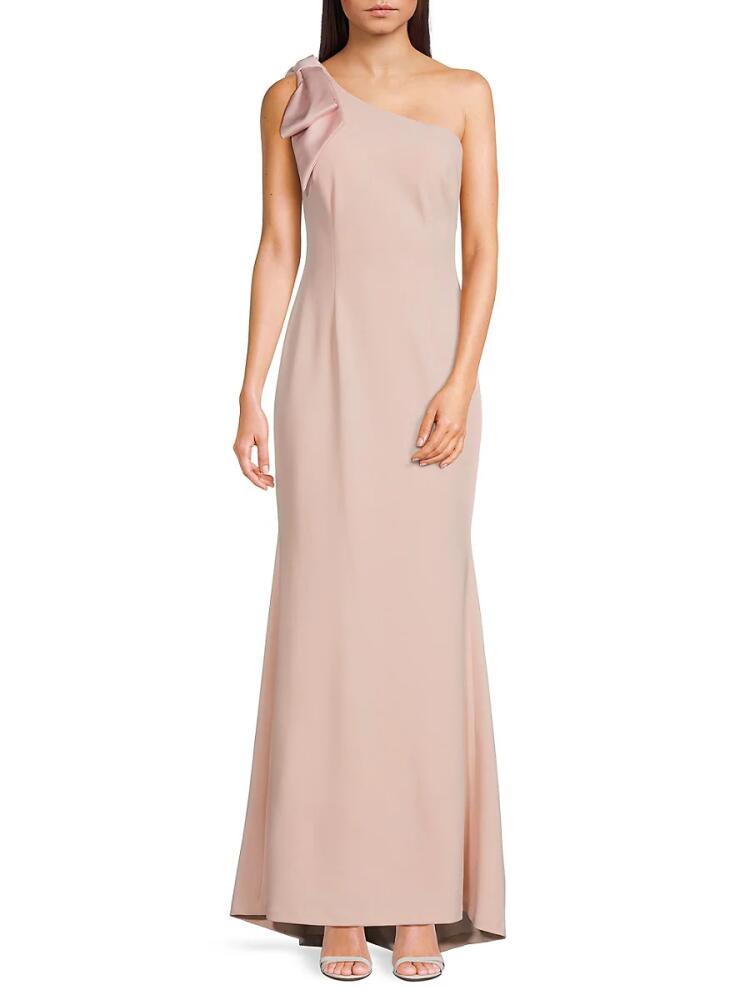 Eliza J Women's One Shoulder Bow Gown - Blush Cover