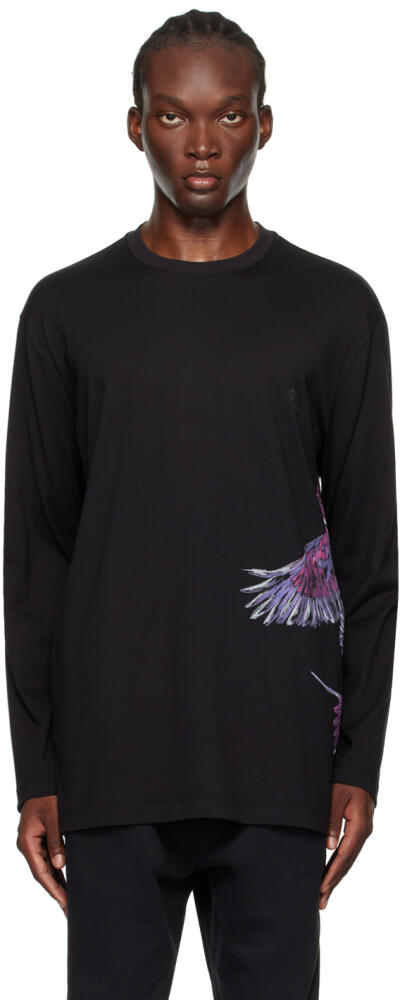 Y-3 Black Graphic Long Sleeve T-Shirt Cover