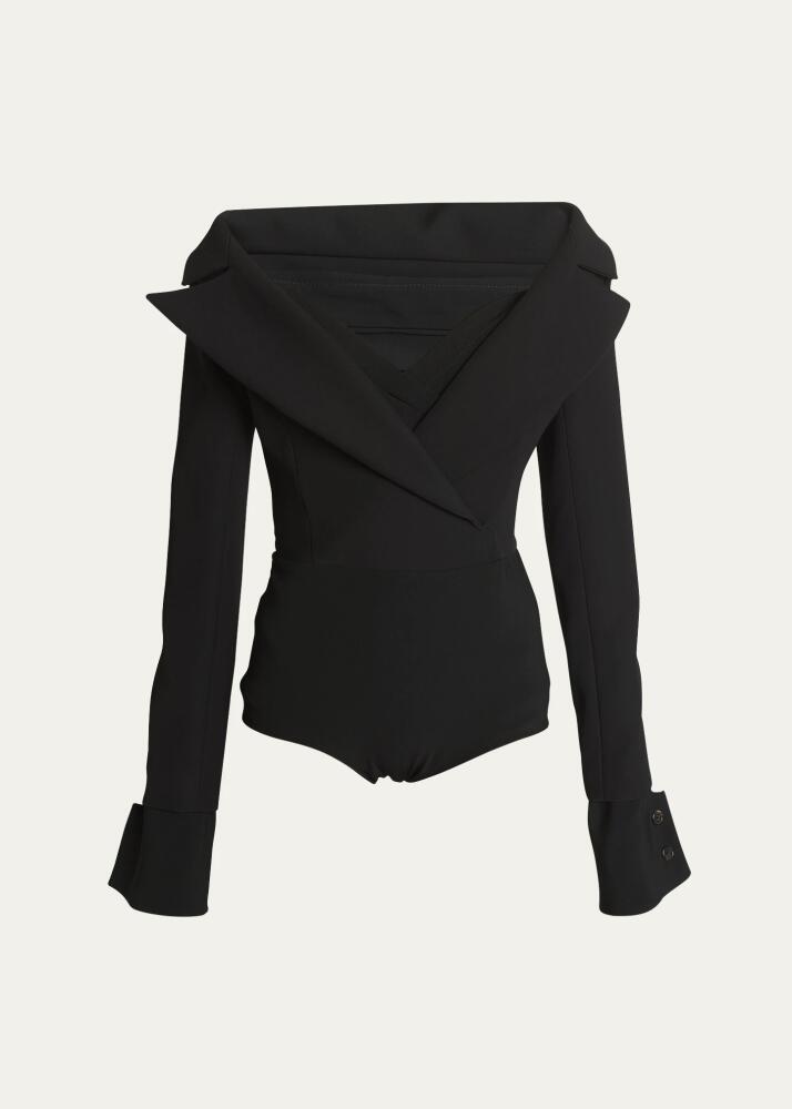 A.W.A.K.E. MODE Low-Cut Decolette Jacket Bodysuit Cover