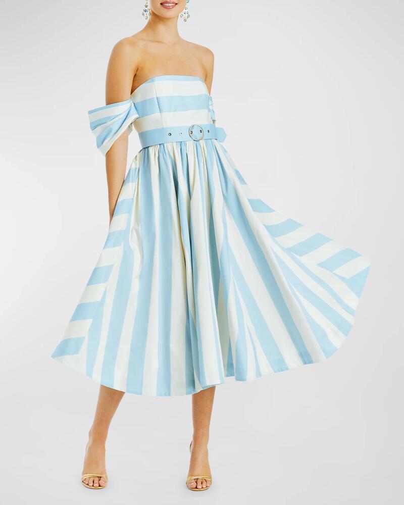 Mestiza New York Odette Striped Off-Shoulder Midi Dress Cover