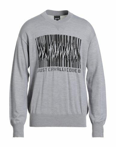 Just Cavalli Man Sweater Grey Virgin Wool, Acrylic, Polypropylene Cover