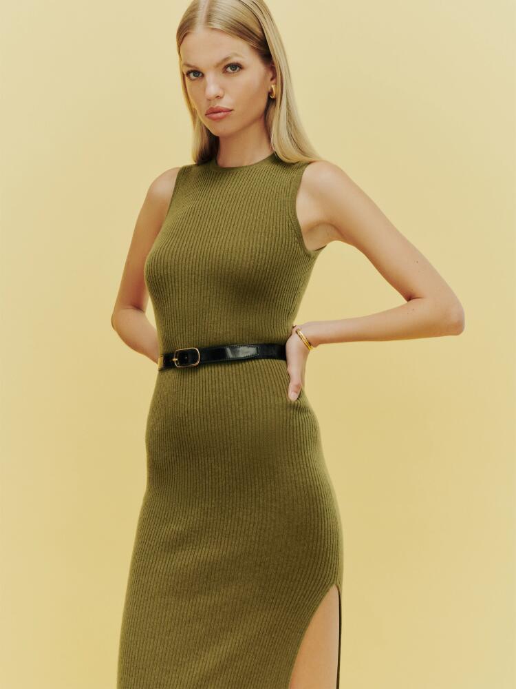 Reformation Basil Cashmere Sleeveless Sweater Dress Cover