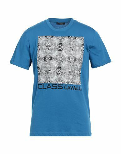 Cavalli Class Man T-shirt Azure Cotton Cover