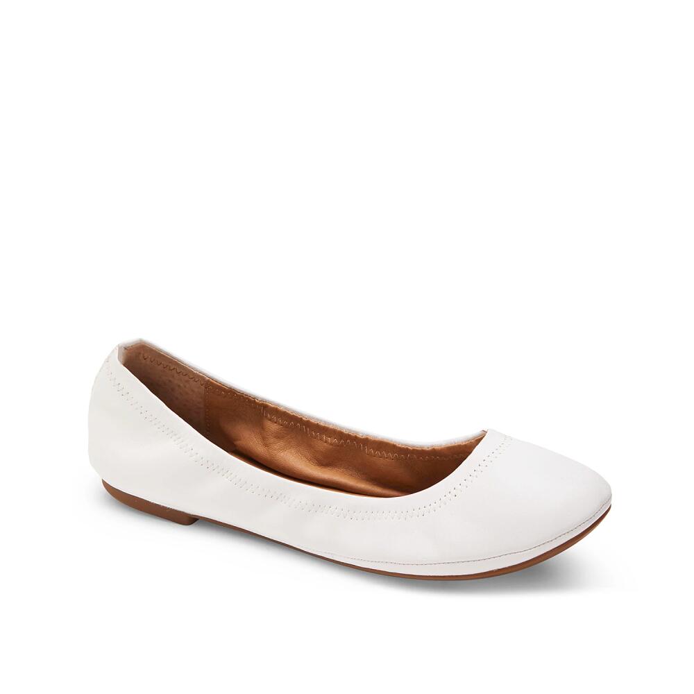 Lucky Brand Wide Width Emmie Ballet Flat | Women's | White Leather Cover