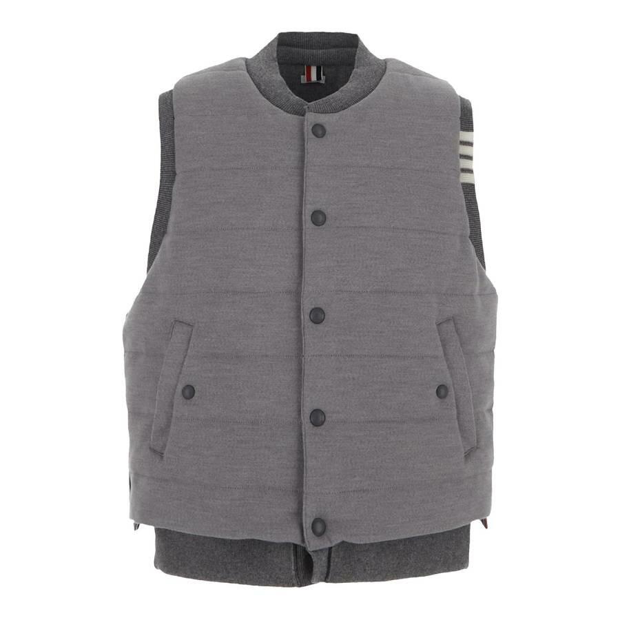 Thom Browne Reversible Merino And Jersey 4-Bar Vest Cover